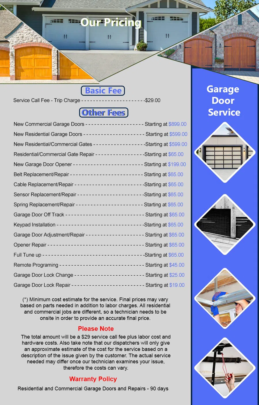 Metro Garage Door Service Irvine, CA 949-459-3028